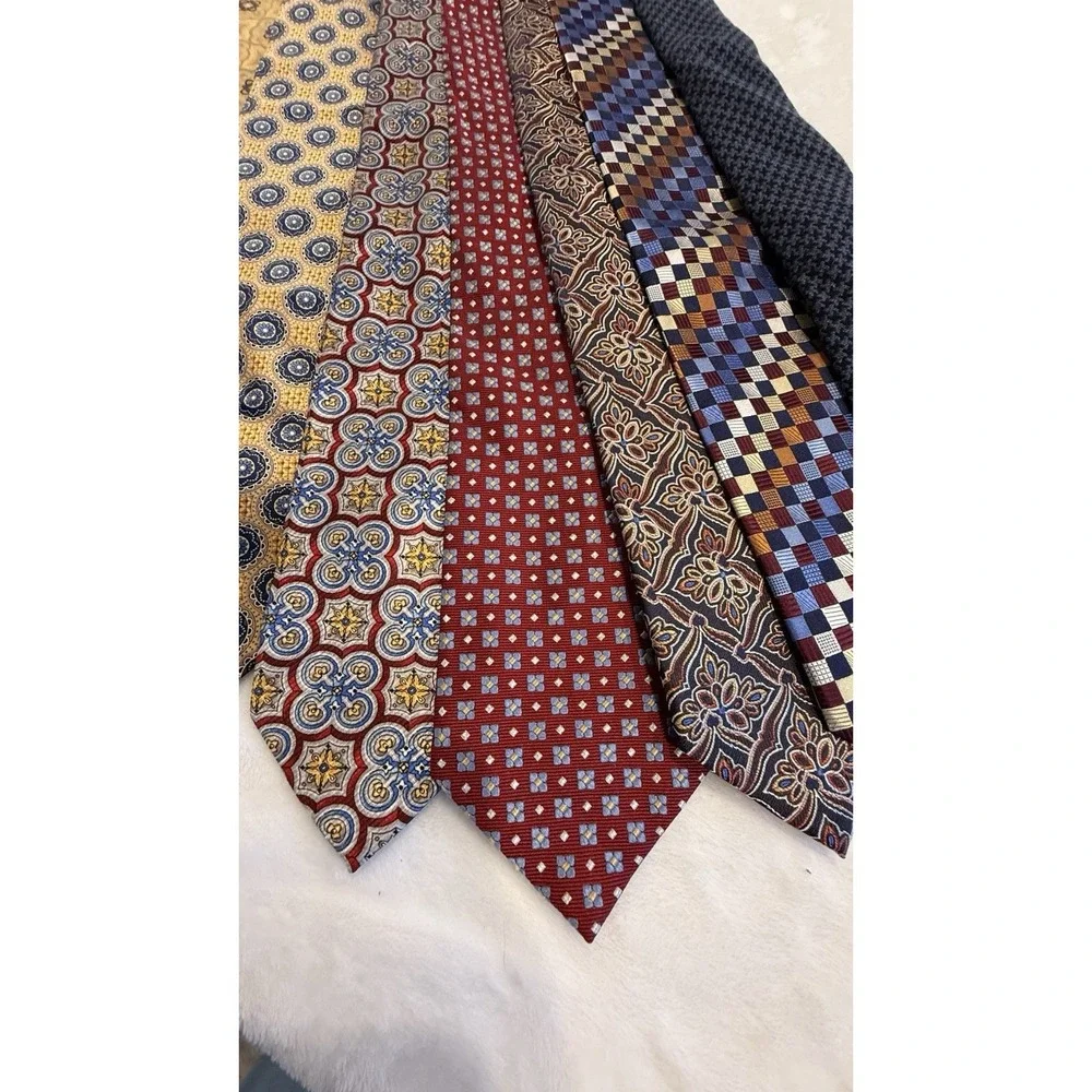 Jos A Bank Mens Silk Tie Lot 8 Signature Executive Reserve Neckties Patterned